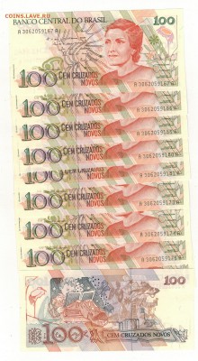 Бразилия 100 крузадо 1989 (10шт) до 16.06 в 22.00мск (8719) - Изображение 008