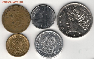 Бразилия крузейро 1945-79 (5шт) до 16.06 в 22.00мск (8939) - 4-б1к