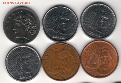 Бразилия 5 сентаво 1969-2008 (6шт) до 16.06 в 22.00 (8939) - 4-б5с