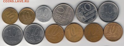 Бразилия 10 сентаво 1950-2008 (12шт) до 16.06 в 22.00 (8939) - 4-б10с1