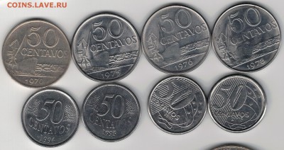 Бразилия 50 сентаво 1970-2005 (8шт) до 16.06 в 22.00 (8939) - 4-б50с1