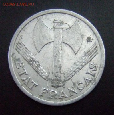 ФРАНЦИЯ 1 франк (1943) до 14.06 (22.00) - Франция 1 франк (1943) алюм. А