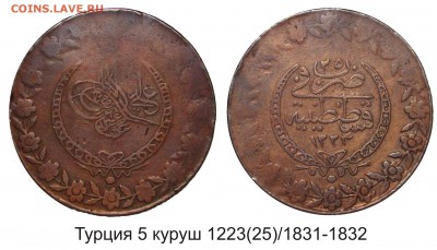Монета на определение. - Турция 5 куруш 1831_1832 год
