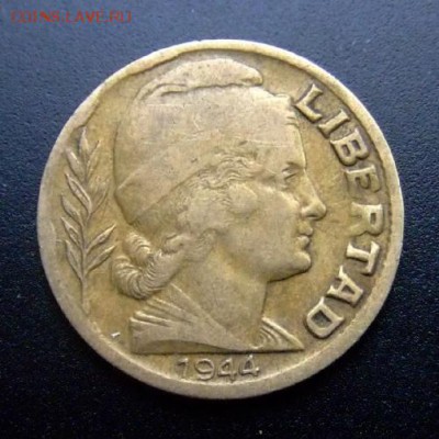 АРГЕНТИНА 5 сентаво (1944) до 14.06 (22.00) - Аргентина 5 сентаво (1944) А