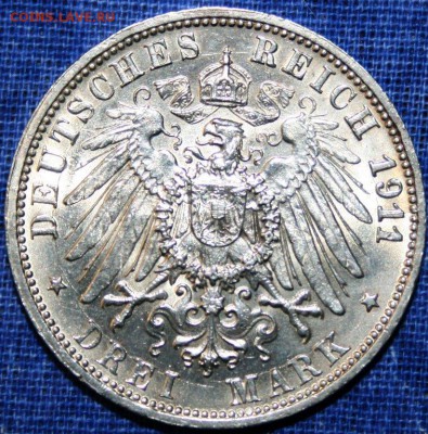 Вюртемберг. 3 марки 1911 до 15.06.14 21:30 мск - ми19111