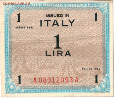 ИТАЛИЯ ЛИРА 1943 ДО 19.06.14 В 22.00МСК (7736) - 1-ит1а