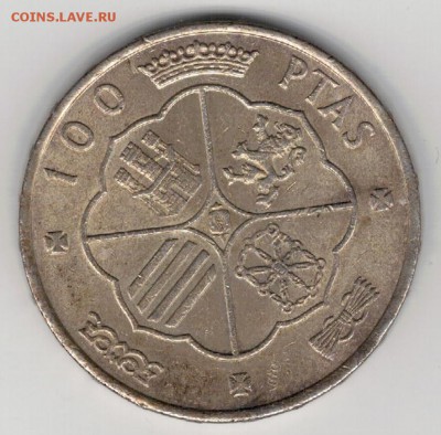 Ag ИСПАНИЯ 100 ПЕСЕТ 1966 (68) ДО 19.06.14 В 22.00МСК (8994) - 5-и1