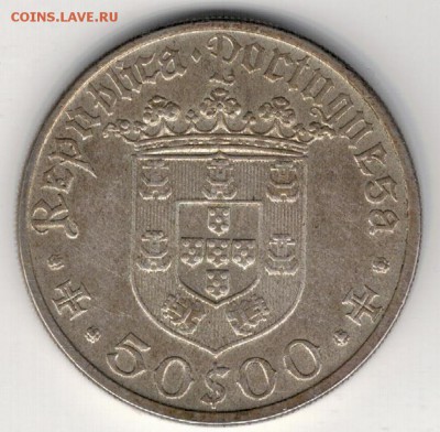 Ag ПОРТУГАЛИЯ 50 ЭСКУДО 1968 КАБРАЛ 19.06 В 22.00МСК (8992) - 5-п50э68а