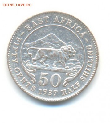 Ag. брит. вост. африка 50 центов 1937. AU . до 17.06 22:00 - 13