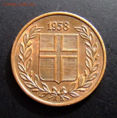 ИСЛАНДИЯ 1 эйре (1958) до 17.06 (22.00) - Исландия 1 эйре (1958) А