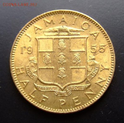 2 пенни (1955) UNC до 17.06 (22.00) - Брит. Ямайка 0,5 пенни (1955) UNC Р