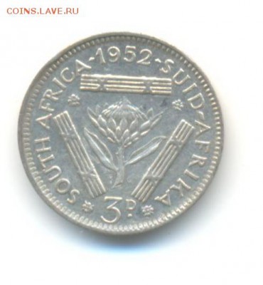 Ag. юар 3 пенса 1952 . до 17.06 22:00 - 7