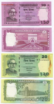 Банкноты мира (пресс) и сопутствующие товары - Bangladesh p54-55 new