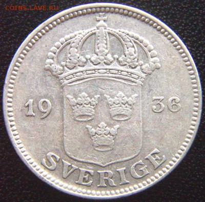 Швеция_50 эре (полкроны) 1936. Серебро; до 16.06_22.20мск - 8025