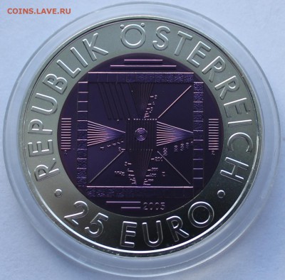 25 евро 2005г Австрия (50 лет телевидению) Серебро+Ниобий - IMG_2235.JPG