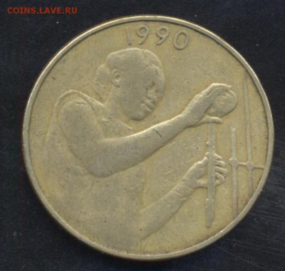 Ц. Африка 25 франков 1990 г.До 19.06.14 г. 21-00 МСК . - Ц. Африка 25 ф1