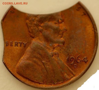 Брак ДВОЙНОЙ ВЫКУС США 1 цент 1964 D - 4288028372