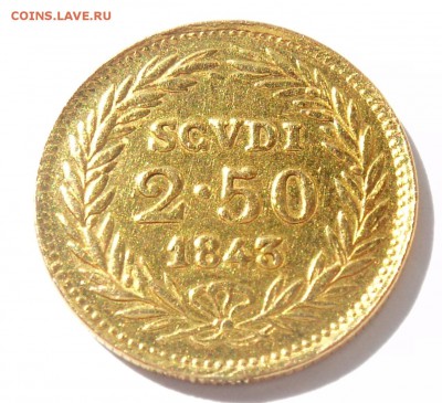 ВАТИКАН папская область 2.5 скудо 1843г золото до 22.06.14 - DSC00756.JPG