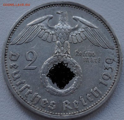 2 рейхсмарки 1939 А до 22.06.2014 - 2рм1393А_2.JPG