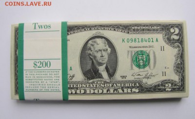 2 ДОЛЛАРА $ 1976 год. Оценка. - US 2 Dollar 1976 bundle (2).JPG