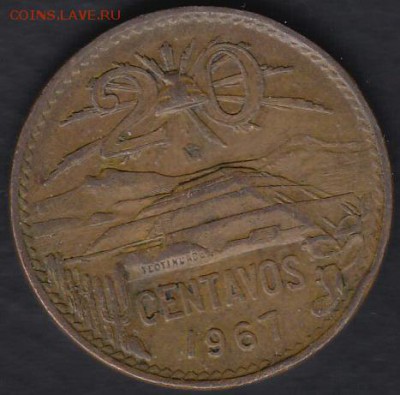 Мексика 20 центаво 1967 до 19.06.2014 22-00 - Мексика 20 центаво 1967 а