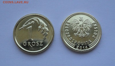 Польша 5 злоты 2014, 1 грош Royal Mint - 1 грош 2014 г. Royal Mint.JPG