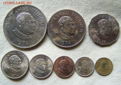 Тонга, Гаяна, ЮАР. оценка - 1974 Tonga Mint Set (8) coin.Low Mintage 1.JPG