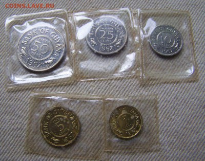 Тонга, Гаяна, ЮАР. оценка - 1967 Guyana Proof Set (5) coin. Low Mintage ! 2.JPG