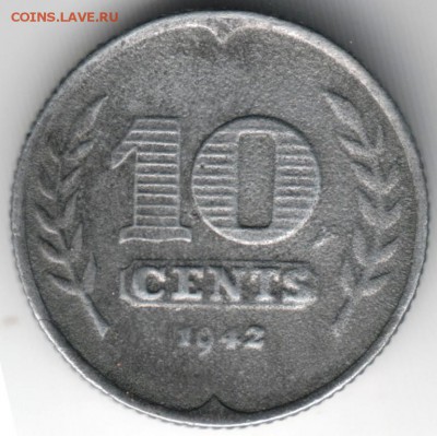 10 центов 1942 г. Нидерланды Zn до 25.06.14 г. в 22.00 - Scan-140615-0021