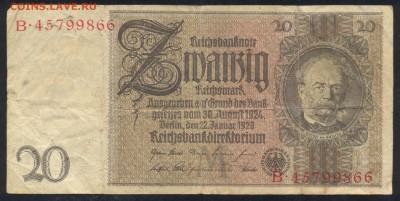 Германия 20 марок 1929 г.До 21.06.14 г. 21-00 МСК . - Германия 20 м 1929