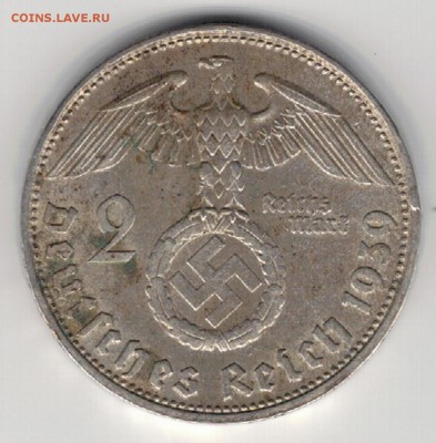 Ag ГЕРМАНИЯ 2 РЕЙХСМАРКИ 1939D ДО 26.06.14 В 22.00МСК (9138) - 5-г39d1