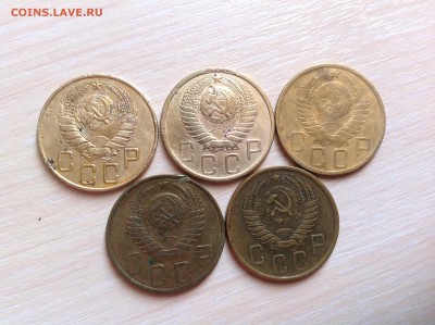 5 копеек 1939-1957г 5 шт до 26.06.2014 в 22-00 - image