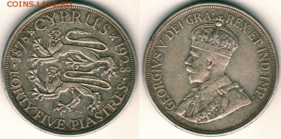 Кипр, 45 пиастров 1928 - до 22-00мск 23.06 - Cyp-45p-1928