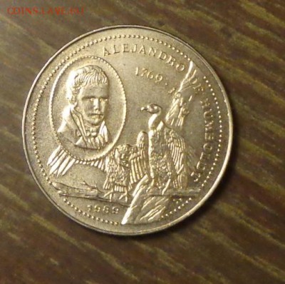 КУБА - 25 сентаво АЛЕКСАНДР ГУМБОЛЬДТ до 29.06, 22.00 - Куба 1 песо Гумбольдт