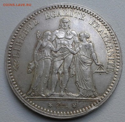 5 франков 1873 года, серебро. - 1403417015978