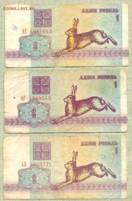 Белоруссия, 1992, 1 рубль, из обращения,фикс10руб - Белоруссия 1992 1р