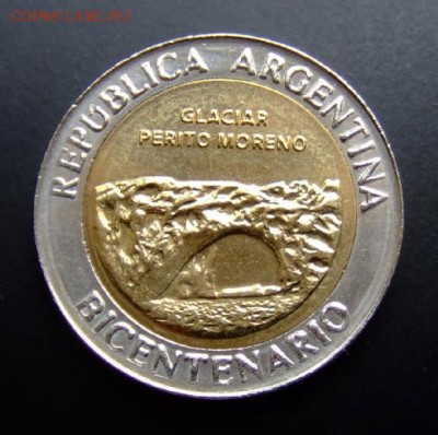 АРГЕНТИНА 1 песо (2010) Перито Морено до 26.06 (22.00) - Аргентина 1 песо (2010) «200 лет Независимости (Перито Морено)» А