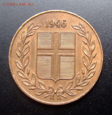 ИСЛАНДИЯ 5 эйре (1946) до 26.06 (22.00) - Исландия 5 эйре (1946) А