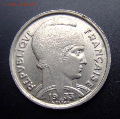 ФРАНЦИЯ 5 франков (1933) до 26.06 (22.00) - Франция  5 франков (1933) ник. №3 А
