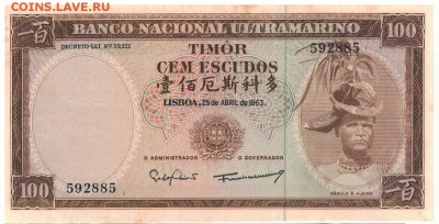 Вост.Тимор 100 эскудо 1963 до 30.06.14 в 22.00мск (8185) - 1-тим1