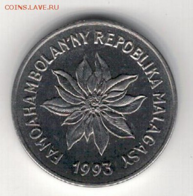 Мадагаскар франк 1993 до 30.06.14 в 22.00мск (8971) - 4-мад1ф93