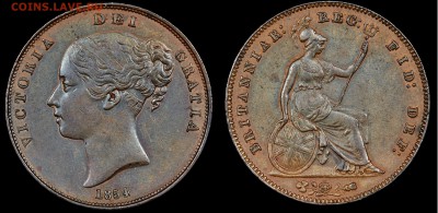 Британия. 1 пенни 1854 и 1 фартинг 1860. - Н00576-187_ab