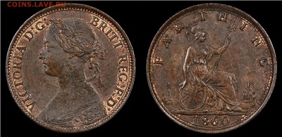 Британия. 1 пенни 1854 и 1 фартинг 1860. - Н00576-176_ab