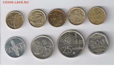 ИСПАНИЯ - 9 монет от 5 до 200 песет до 04.07.2014г 21-00 - ИСПАНИЯ - 9 монет2