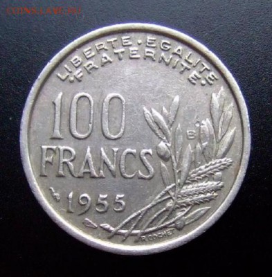 ФРАНЦИЯ 100 франков (1955 В) до 01.07 (22.00) - Франция 100 франков (1955 В) Р