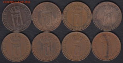 Норвегия 8 монет по 5 эре 1928-1941 до 02.07.2014 22-00 - Норвегия 5 эре р