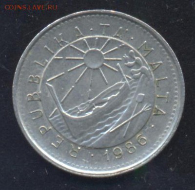 Мальта 5 центов 1986 г.До 2.07.14 г. 22-00 МСК . - Мальта 5 ц.