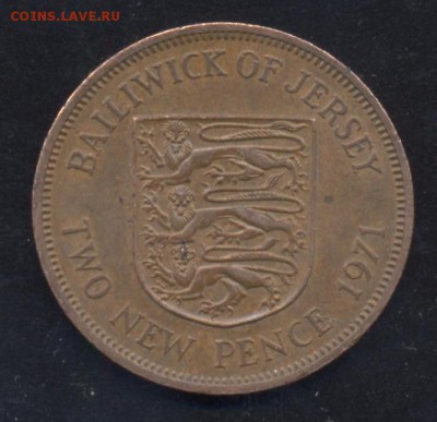Джерси 2 пенса 1971 г.До 2.07.14 г. 22-00 МСК . - Джерси 2 п.