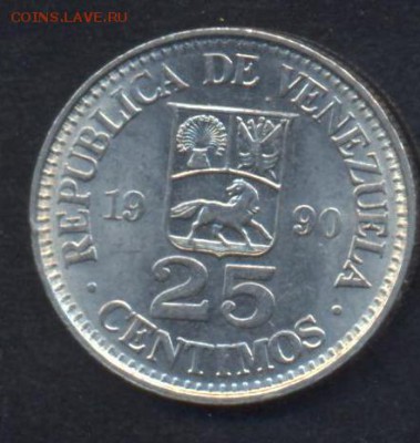 Венесуэла 25 центаво 1990 г.До 2.07.14 г. 22-00 МСК . - Венесуэлла1