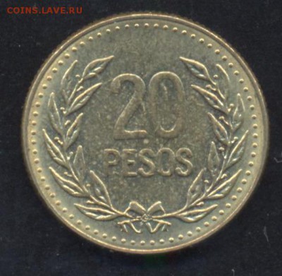 Колумбия 20 песо 1990 г.До 2.07.14 г. 22-00 МСК . - Колумбия 20 п.
